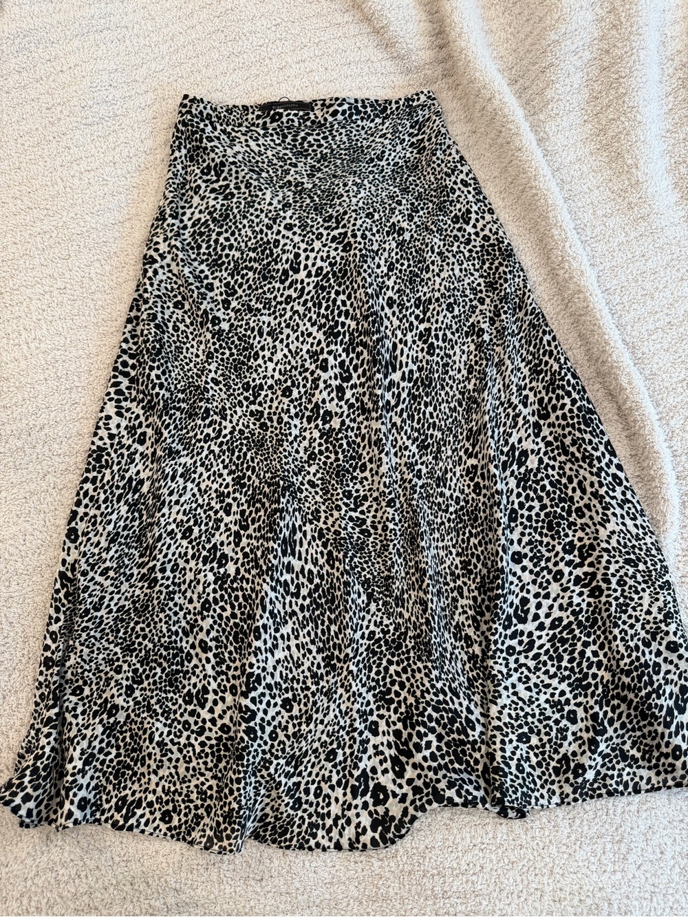 BCBGMaxAzria Black and White Leopard A-Line Skirt